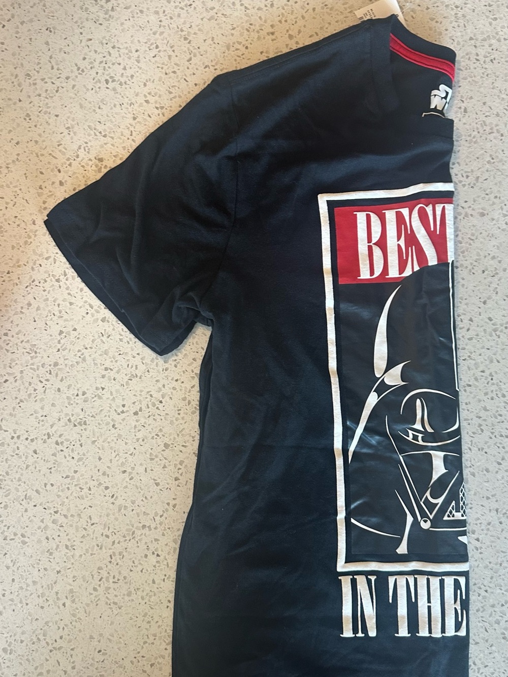 Star Wars Black Tee with Red & White 'Best Dad' Graphic